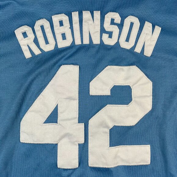 Brooklyn Dodgers Jersey Mens Large Robinson 42 MLB Baseball Majestic Cooperstown - Picture 8 of 12